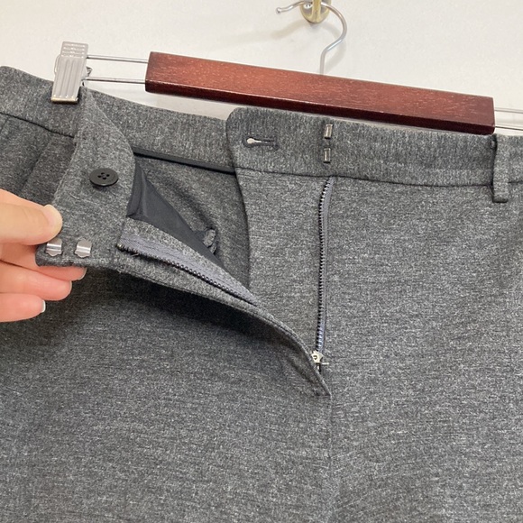 Babaton Dress Pants Womens 8 Gray Trouser Crop Stretch Jersey Straight Leg - Picture 8 of 13